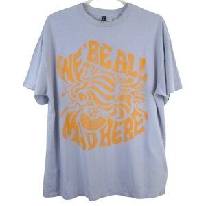 H&M X Disney WE'RE ALL MAD HERE Alice in Wonderland Light Purple Tee Oversized M